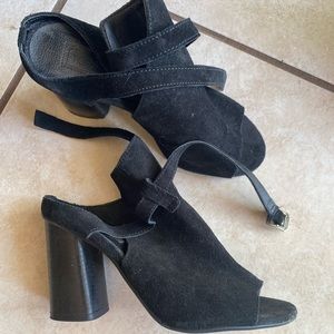 Topshop black suede heels